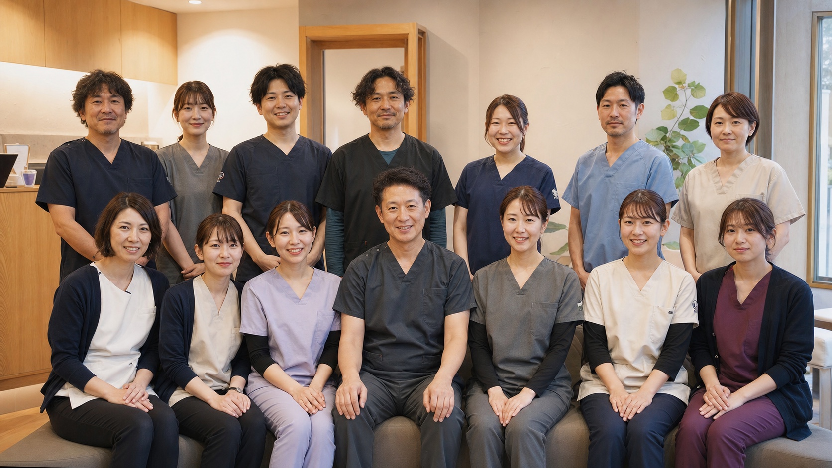 まちの歯科クリニックのスタッフ集合写真