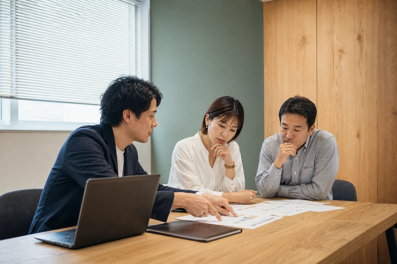 お客様と仕事の内容を確認する様子